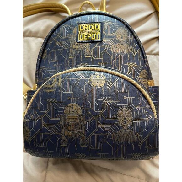DISNEY STAR WARS GALAXY\'S EDGE EXCLUSIVE LOUNGEFLY DROID DEPOT BACKPACK EUC main image 6